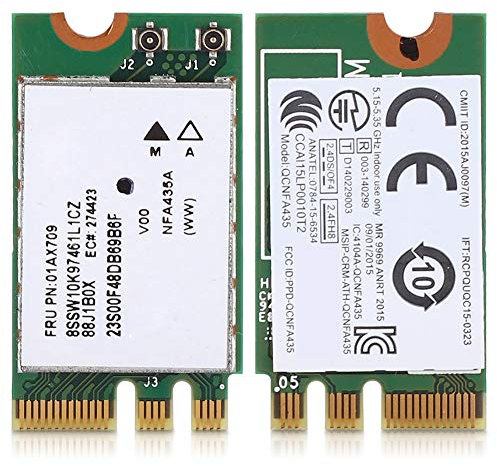 fasient Carte WiFi 01Ax709, Carte sans Fil Double Bande 2.4G + 5G, Interface Ngff/M.2, Protocole AC + 4.0 pour Bluetooth, Adaptateur Réseau sans Fil Qcnfa435 pour Ideapad
