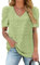 Aokosor Ladies Tops for Womens T Shirts Summer V Neck Puff Sleeve Blouses Swiss Dot Tops Size 14-16 Green