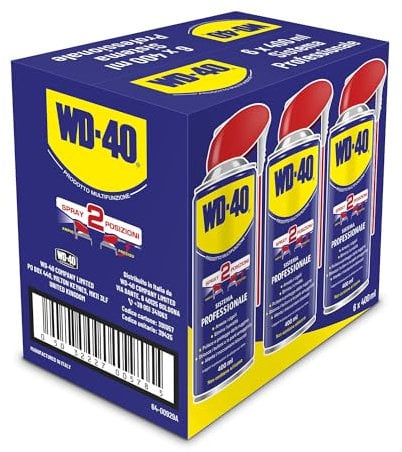 WD-40 - Prodotto Multifunzione - Lubrificante Spray Doppia Posizione - Elimina i cigolii, sblocca, idrorepellente, previene la ruggine - Per tutti i metalli, plastica, gomma - Senza silicone - 6x400ml