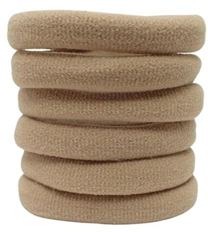 Topkids Accessories Thick Hair Bands for Women and Girls, Hair Bobbles Elastic HairBands Ponytail Holders Hair Ties Hair Elastics Hairbands Women (Nude/Light Beige)