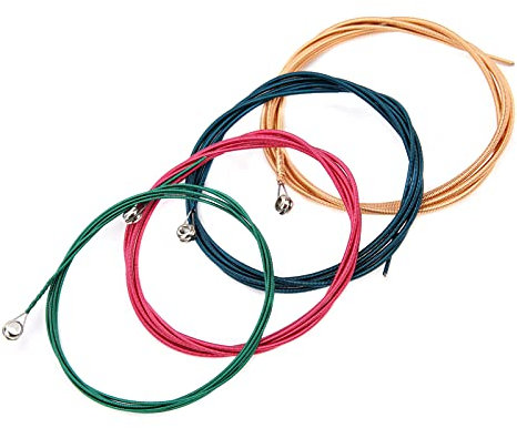 Cuerda de Guitarra, 4 Piezas de Cuerdas de bajo Eléctrico Coloridas con Revestimiento a Prueba de Herrumbre de Sonido Claro para Instrumento(color)