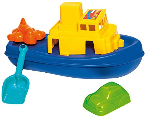 DOHÁNY Boot Sand-/Wasserspielzeug Schiff mit Schaufel Förmchen 3-TLG. Kinder Spielzeug 43 cm