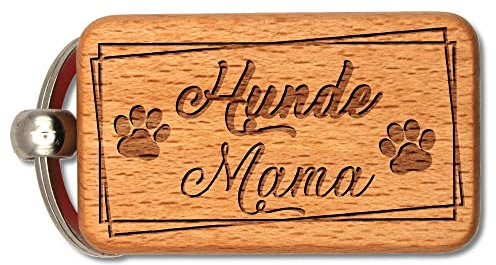 dekolaser24 - Schlüsselanhänger Hunde Mama Lustige Sprüche Hunde Haustier Geburtstagswünsche Geschenkidee Für Männer Frauen Geschenk zum Geburtstag oder Weihnachten