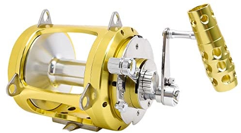 Trolling Reel 2-Speed Angelrolle Offshore Big Game Deepl Salzwasser Trolling Angelrolle für Thunfisch, Segelfisch, Schwertfisch (50 W-740 Yard/45,4 kg)