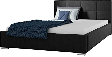 Mirjan24 Doppelbett Masma, Ehebett mit Bettkasten, 3 Größen, Farbauswahl, Polsterbett inkl Lattenrost, Bett mit Kopfteil, Bettgestell, Schlafzimmer, Boxspringbett-Optik (Ikar 09, 140 x 200 cm)