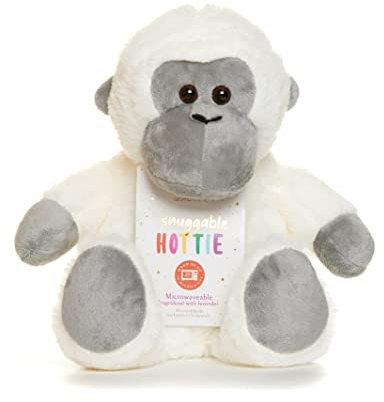 'Lavendar Fragranced Reusable Snuggable Animal Hottie with Heatable/Microwaveable Tourmaline Bead Tummy Insert (Snow Monkey - 2022 Design)