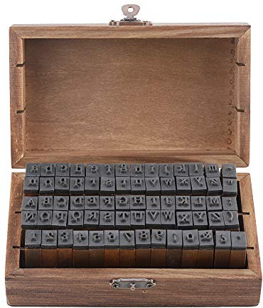 Stempel Zahlen, Alphabet Stempel, Buchstabenstempel Für Ton, Buchstaben-Set, 70 Stück Vintage-Holz-Alphabet-Buchstaben-Stempel, kleine Holzbox