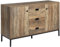 HOMCOM Industrial Sideboard with 3 Drawers, Storage Cabinet, Accent Cupboard with 2 Doors and Adjustable Shelves for Kitchen, Dining Room, Living Room, Distressed Brown