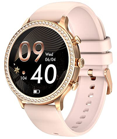 Reloj inteligente para mujer para hacer y contestar llamadas, reloj inteligente con frecuencia cardíaca, sueño, oxígeno en sangre, monitor de presión arterial, rastreador de actividad para calorías,
