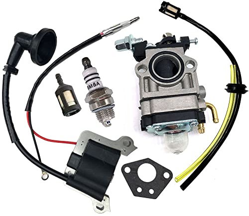 SALLY Vergaser Zündspule mit Zündkerze Dichtung für Fuxtec Brast 4in1 Timbertech MS-2TL-52, MS52-2TL Motorsense Freischneider 3PS 52ccm