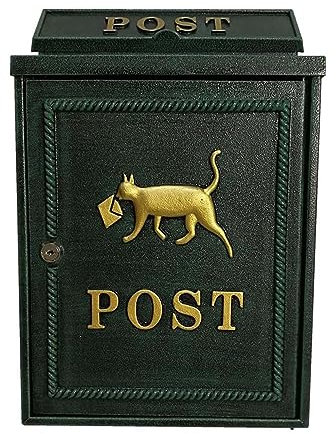 DOUKI Boîte aux Lettres extérieure Grande boîte aux Lettres de Villa communautaire Boîte aux Lettres Murale en Alliage d'aluminium Ancienne boîte aux Lettres extérieure européenne (Color : Green)