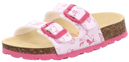 Superfit Mädchen Fussbettpantoffel Nicht Zutreffend, Weiß Pink 1050, 24 EU Weit