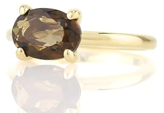 14k Gold Ringe für Frauen - Oval Rauchquarz 14k Gold-gefüllt Ring - Handgemachter Schmuck und Stapelbar Ringe für Frauen - mit Schicken Kasten