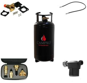 Pack CAMPKO Kit Bouteille GPL 36L + Lyre 0.5m + Boîte de Transfert + Filtre à Gaz + Adaptateurs Camping-Car