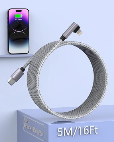 iPhone Ladekabel 5m,Lightning Kabel Long iPhone Schnellladekabel MFi Zertifiziert iPhone Kabel Nylon Fast USB Ladekabel für iPhone SE 2020 11 12 13 14 Pro Max mini XS Max XR X 8 7 6 6s Plus,iPad