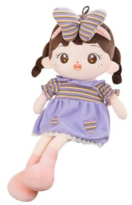 LICHENGTAI Weiche Stoffpuppe Mädchen Niedlich Plüschpuppe Gefüllte Puppen Geschenk Baby Mädchen Weiche Puppe Plüsch Spielzeug Kuschelpuppe Glücksbringer Geburtstagegeschenk für Kinder ab 1 Jahr