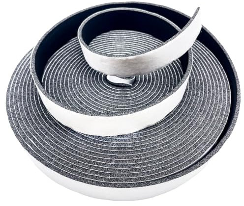 Bande d'étanchéité autocollante en mousse 25 mm (l) x 3 mm(H), caoutchouc mousse autocollant pour porte fenêtre, isolation acoustique,résistant aux intempéries, longueur totale 10m