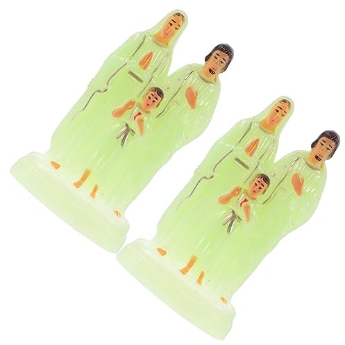 PRETYZOOM 2st Leuchtendes Ornament Für Zu Hause Religiöse Figur Maria Josef Und Das Jesuskind Heilige Familienfigur Jesus Stehende Statuen Krippenfiguren Jungfrau Maria Baby Scheinen Plastik
