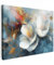 MuchoWow© Bild auf Leinwand 40x30 cm Schlafzimmer Bilder Badezimmer Wand Deko Wohnzimmer Modern Wanddeko Bilderwand Geschenk Blumen - Weiß - Gold - Kunst - Abstrakt