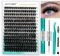 GEMERRY Wimpern Extensions Set 80D Cluster Wimpern 0.07 D Crul 10–18mm Clusters Einzelne Wimpern Wimpernkleber und Applikator DIY Cluster-Wimpernverlängerungs-Set(80D-0.07D-10-18mm-Set)
