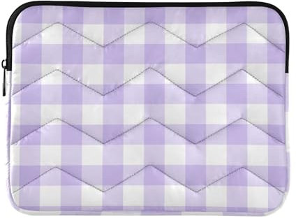 KLL Housse pour ordinateur portable 13 14 Vichy violet Buffalo Sac de transport avec fermeture éclair