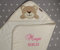 BotoBaby® Kapuzentuch mit Namen Bestickt Handtuch MIT Kapuze ★ 100% Baumwolle ★100x100 cm ★ 75x75 cm ★ Geschenk ★ Geburt ★ Taufe ★ (Beige - Bär, 75 x 75 cm)