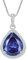 FJ Tropfen Halskette Damen 925 Sterling Silber Tansanit Kette Dezember Geburtsstein Anhänger Schmuck Geschenke für Frauen