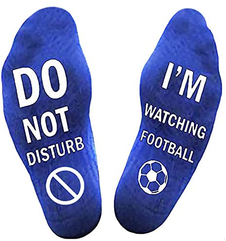 Watreketal Socken,Lustige Crew-Socken mit Sprüchen Punkt „Nicht stören ich schaue Fußball“ Baumwollsocken Strumpfwaren Geschenk für Sport-TV-Fans