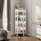 Vitrina de cristal con puertas, armario de almacenamiento grande, vitrina para colección Curio, estantería alta con puertas de vidrio transparente