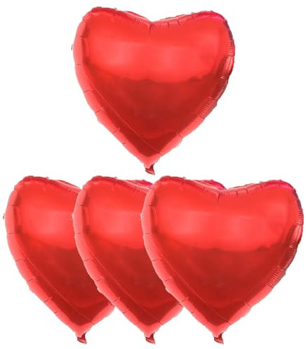 4 Stück Herzluftballons Hochzeit Rot,32 Zoll Herz Luftballon,XXL Folienballons Groß,Herzballons Helium,Herzen Heliumballons,Herzform Luftballons für Geburtstag Verlobung Hochzeit Valentinstag Deko