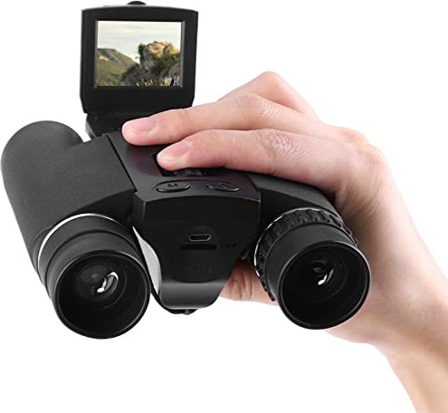 Fotocamera binocolo digitale, display LCD da 1,5 pollici 10X25 HD Videoregistratore Telescopio con cavo USB, Binocolo zoomabile con funzione di registrazione for guardare il concerto della partita di