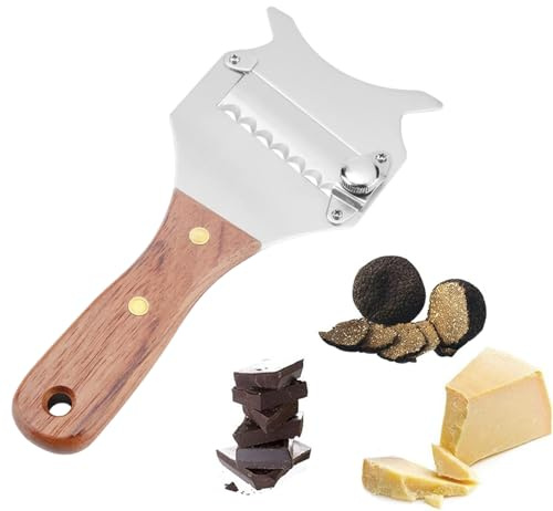 Trüffelhobel Käseschneider Trüffelschneider Edelstahl Trüffelkäsehobel | Edelstahl Holzgriff zum Schneiden von Trüffeln, Schokolade, Zuhause, Küche, Restaurant Sägezahnmodell