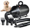 TRIGRAND Asciugacapelli per Cani 3000W Blower Molto Silenzioso velocità Regolabile, Ventilatore per la Cura del Cane con 4 Diversi ugelli e Tubo Elastico