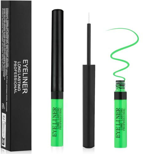 Aomig 24h-Wasserfester Eyeliner Präziser Veganer Eyeliner Flissig mit Langzeit-Halt Smudge-Proof Formel Matt Eye-liner Sanfte Kajalstifte empfindliche Augen perfekt für Täglich Maskenbildner (Grün 2g)