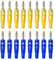 BEELUKY 16 Stück Bananenstecker 4mm Bananenstecker Lautsprecher 20A Banana-Steckverbinder Vernickelt Kunststoff Schraubbar Blau Gelb für Kabel Boxen Endstufen AV-Receiver HiFi Stereoanlagen