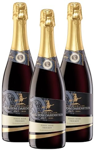 Hex vom Dasenstein Pinot Noir Sekt trocken - elegant mit Noten von Beeren & Kirschen, fein prickelnd mit zart süßen Anklängen, deutscher Sekt aus Baden (3 x 0,75l)