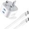 KP TECHNOLOGY 20W Charger for iPad Air 11 (2025) / iPad Air 13 (2025) - Multi Port Fast Charger (USB C Cable + PD Plug) Wall Adapter Power Delivery (WHITE)