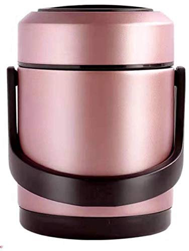 Termo de acero inoxidable aislado al vacío, frascos de alimentos para alimentos calientes, lonchera térmica aislada al vacío, a prueba de fugas, alimentos/sopa, 1.6 L, oro rosa ||2.8