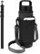 Linkidea Water Bottle Carrier with 2 Strap Compatible with YETI Rambler Bottle 26oz, Yonder 25oz, Travel Waterbottle Sling Bag Holder, Shoulder Strap with Mesh Phone Pocket, Black