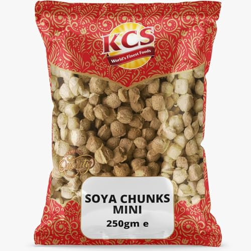 KCS Soya Chunks Mini 250g (Pack of 2) | High Protein Small-Sized Soya Nuggets | Plant-Based Protein for Vegans & Vegetarians | Quick-Cooking | Ideal for Curries, Snacks & Salads