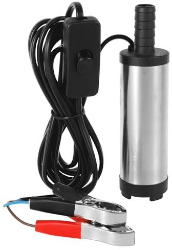 Edelstahl Tauchpumpe 12V DC Wasser Transfer Pumpe mit Filter Mesh Max 30L/min Ölpumpe Dieselpumpe für Diesel Öl Heizöl Wasser Auto Caravan Marine Boot