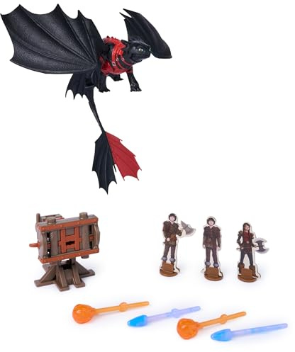 Dreamworks Dragons Blazing Battles Cannon Blast Toy Figure Playset | Launch Projectiles from Cannon, Toothless Action Figure, Recreate Iconic Scenes, Pretend Play Gifts for Kids Ages 4+