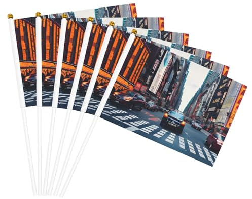 Handflaggenmast mit New York City, bedruckt, tragbare Flaggen, Dekoration, Veranstaltungen, vielseitige Verwendung, Gruppenaktivitäten