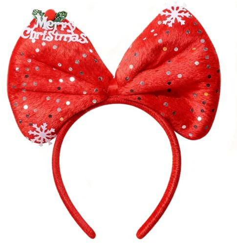 Christmas Headband Christmas Headbands for Adults Hairband Headwear Bow Party Hats Hair Bands for Women Men Head Band for Party Holiday Costume Gift