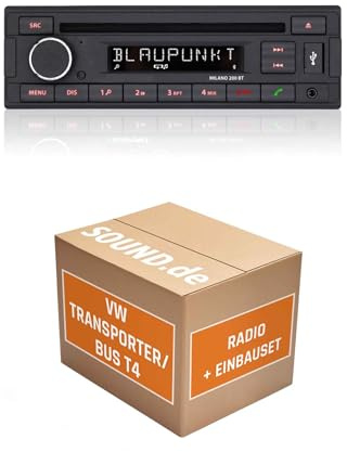 Autoradio Einbaupaket für Blaupunkt Milano 200 BT kompatibel mit VW T4 | Bluetooth USB