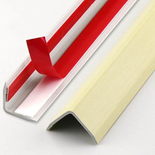 Schwellenverbindungs Abdeckleiste, PVC Selbstklebend Treppen Übergangsleiste Abdeckleisten, Für Zuhause, Holz/Fliesen/Teppich/Laminat, Rutschfest(Beige,2.8 * 2.8cm)