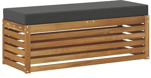 vidaXL Hocker Bank Massivholz Akazie Natur und Anthrazit