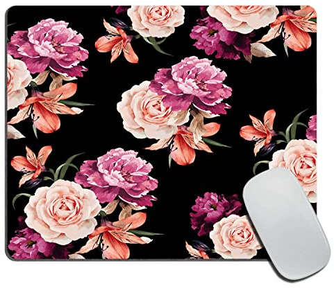 Mauspads Schwarze und Violette Shabby Chic Rosenblume Gaming Mauspad Maus