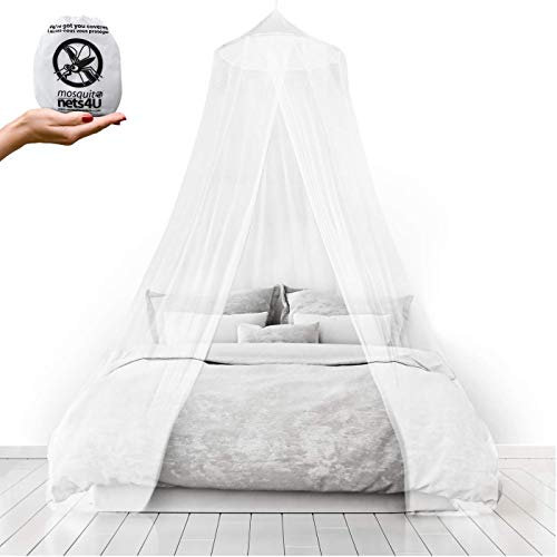 Travel Mosquito Net for Single or Double Bed - Portable Large Dome Bed Net Canopy - Easy to Set Up (2.5x12m)