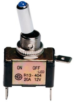 Pilot LA_45559 Ein-/ Ausschalter, Alu, mit blauer LED, 12V, 20A
